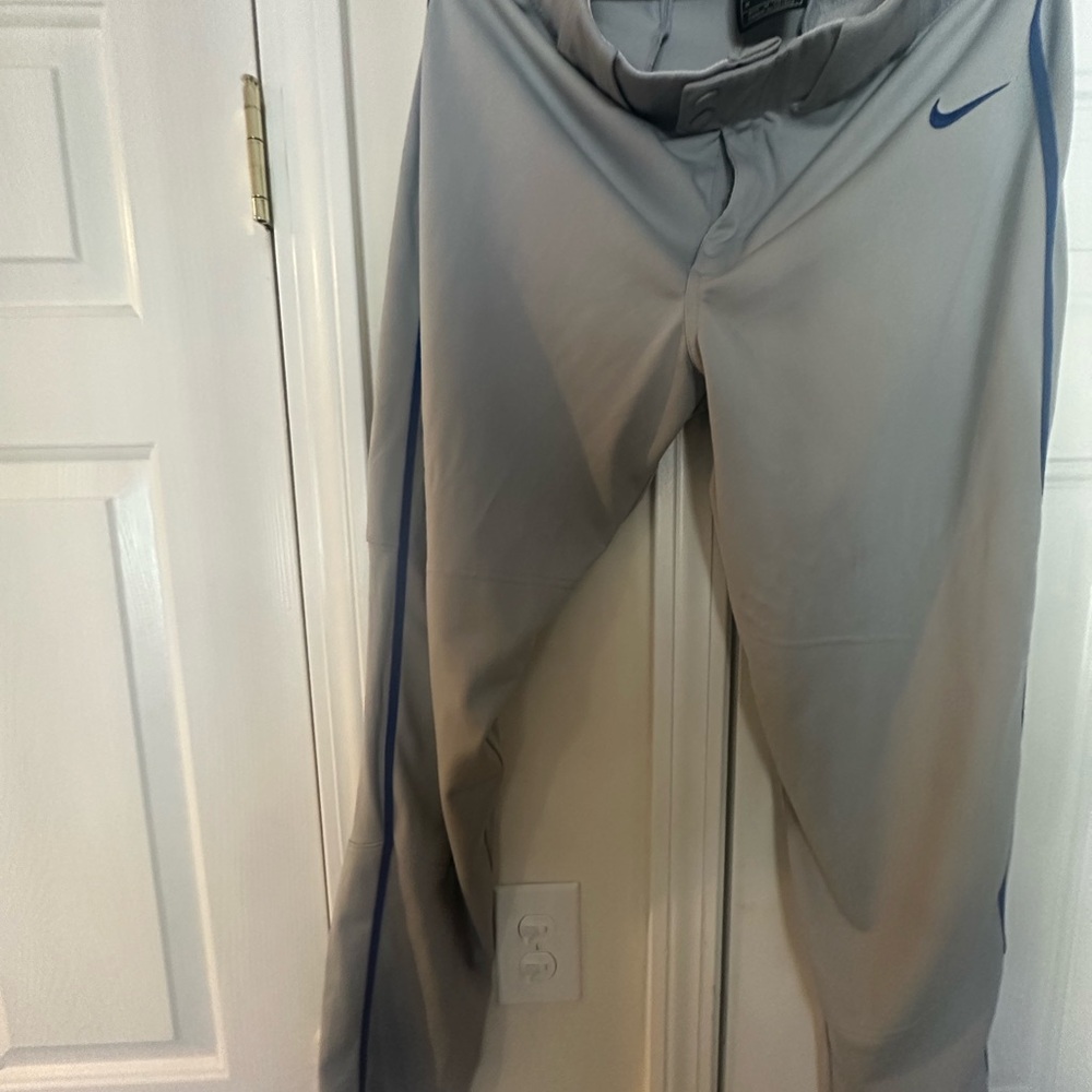 Nike Baseball Gray with Black & Blue Swoosh sign Athletic Pants